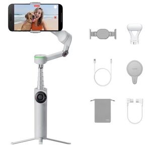 White Smartphone Gimbal Stabilizer with Tripod - Smooth Video Capture